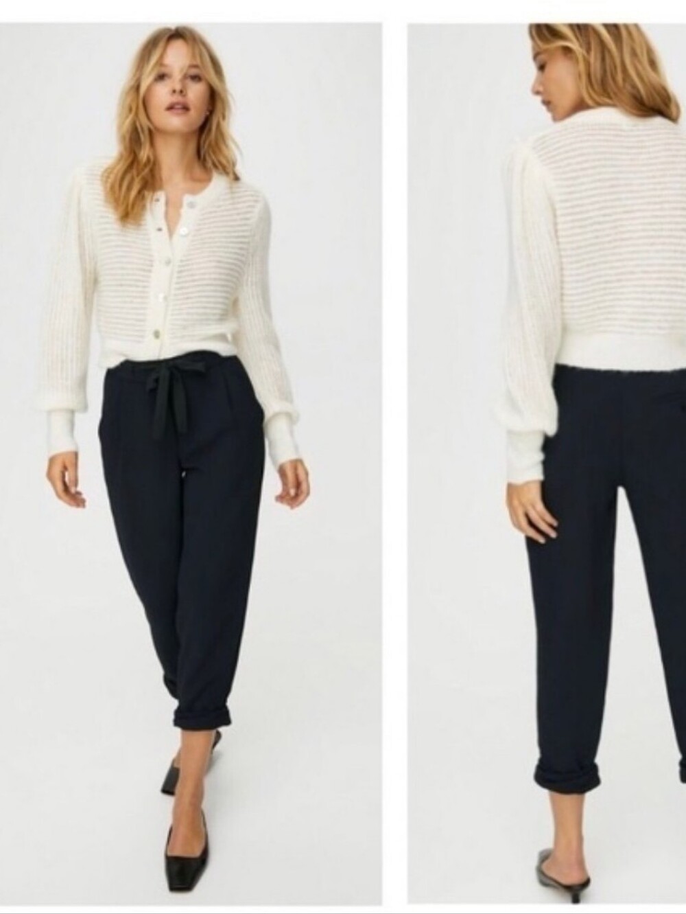 Wilfred Black High-Waist Tie Pants